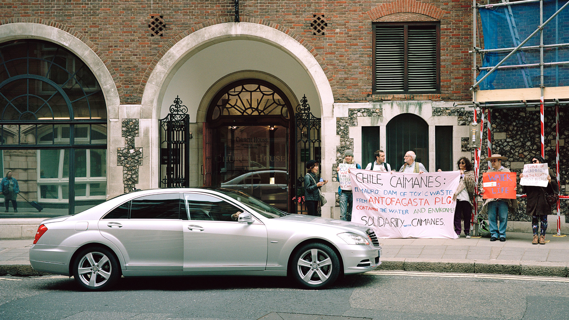 Demonstration outside Antofagasta PLC Annual General Meeting. Church House, London, England, 2013