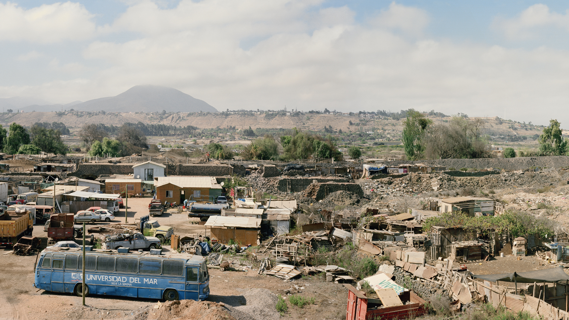 Panoramic view of a former copper smelting site. Las Compañías, La Serena commune, Chile 2014